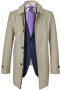 This men's pale tan coat is tailor made in a fine wool and tweed and cut to a slim fit, featuring a single breasted button closure and a shirt collar lapel. It is a fashionable coat, sure to become a favorite in your winter wardrobe!