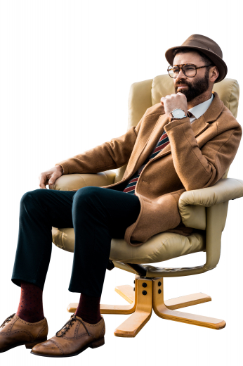 This men's custom made caramel colored coat is tailor made in a fine wool and tweed and cut to a slim fit, featuring a single breasted button closure, slanted welt pockets, and buttoned cuffs. 