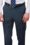 This men's custom  dark blue trouser is tailor made to a perfect fit. It is made in a fine wool blend and cut to a slim fit, featuring slash pockets, extended belt loops and a flat front pleat. 