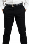This men's custom made black trouser is tailor made in a fine wool blend and cut to a slim fit, featuring slash pockets, extended belt loops and a flat front pleat. It is a sleek option for your everyday wardrobe!