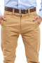 This men's bright khaki trouser is tailor made in a fine wool blend and cut to a slim fit, featuring slash pockets and a flat front pleat. This slim fit pair of men's pants also features a zipper fly. 