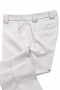 This men's sleek white pant is tailor made in a fine wool blend and cut to a slim fit, featuring front slash pockets, extended belt loops, and a flat front pleat. 