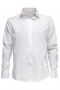 This men's slim cut white button down is tailor made  cut to a perfect fit. It is made to measure in a fine linen blend and features an ainsley collar and rounded barrel cuffs. 