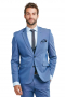 This men's pant  suit is tailor made in a fine wool blend and cut to a slim fit, featuring single breasted button closures, notch lapels and slash pockets. It is perfect for all formal occasions, in a pastel blue color. 