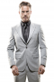 Custom Made Single Breasted Two Button Slim Fit Suit featuring Wide Peak Lapels, Flap front Pockets with Flat front Pants, Slash Pockets for a modern look 