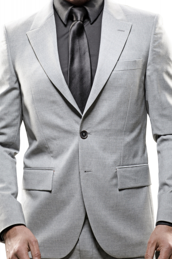 Style no.16821 - Custom Made Single Breasted Two Button Slim Fit Suit featuring Wide Peak Lapels, Flap front Pockets with Flat front Pants, Slash Pockets for a modern look 
