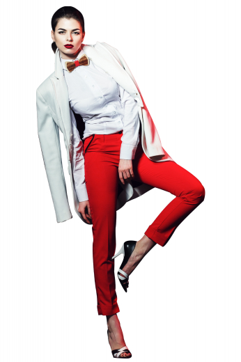 A sophisticated and beautiful pair of women's custom tailored red slim fit pants. This women's pant is tailor made in a wool blend. It features front pockets in a slim fit, perfect for all occasions. 