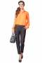 In a gorgeous bright tangerine is this slim cut women's made to measure soft and breathable summer formal long sleeve shirt. This made to measure slim cut women's bold blouse features ainsley style collars and matching buttons. 