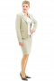 This custom made skirt suit is perfect for your office needs. With a classic single breasted closure and a stylish center back slit, the sleek silhouette is sure to keep you dressed to impress. 