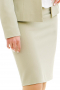 This custom made skirt suit is perfect for your office needs. With a classic single breasted closure and a stylish center back slit, the sleek silhouette is sure to keep you dressed to impress. 