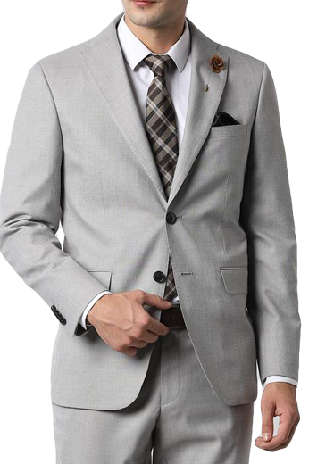 From our Platinum Alpha collection comes this exceptional men's professionally tailored single breasted light grey suit made up of a made to measure pair of comfortable well ventilated bespoke suit pants matched with a hand tailored single breasted suit jacket designed with a modern elegant design with exterior pockets and buttoned cuffs.