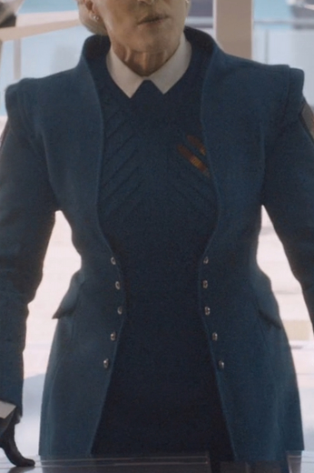 Style no.20295 - Gaurdians of the Galaxy film costumes for sale online. This is a bespoke women’s blue blazer just as the one worn in Marvel’s Guardians of the Galaxy. This fitted movie blazer is a great cosplay addition.
