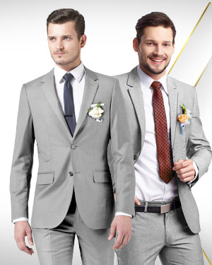 The Wedding Six - 5 Groomsmen's Suits, 1 Groom's Suit and 2 Neckties for the Full Wedding Party - from fabrics in our Exclusive COLLECTIONS