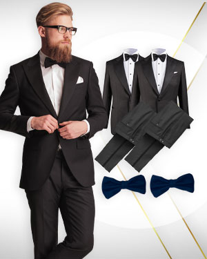 3 Tuxedos and 2 Bowties From our Mens Exclusive Collections