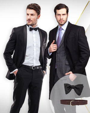 2 Overcoats, 1 Tuxedo, 1 Belt and 1 Bowtie from our Classic Collections