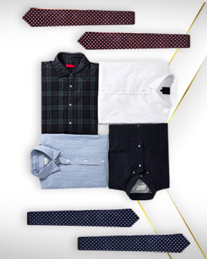Four shirts and 3 Neckties from our Deluxe Collections