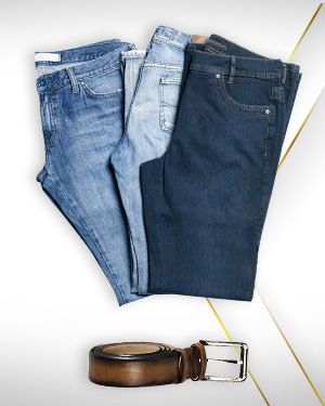 The Jeans Trio - 3 Custom Made Jeans and 1 Belt from our Classic Collections