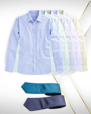 Non Iron Cotton Shirts - Five Cotton shirts and 2 Neckties from our Premium Category