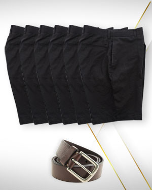 Mens Shorts Summer Sales - 6 Custom Made Shorts and 1 Belt  From Classic Collections