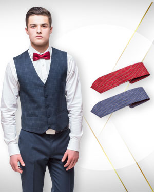 Two evening vests and 2 Neckties for the evening occasion From Classic Collections