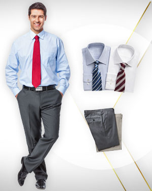 3 Business Shirts, 3 Pants and 3 Neckties from our  Classic Collections  