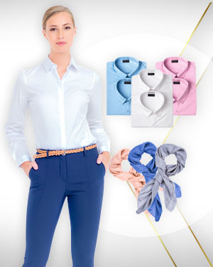 6 Womens Shirts and 3 Scarfs from our Classic Collections