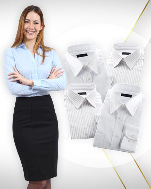 6 High Quality Iron Free Cotton Dress Shirts for Working Women