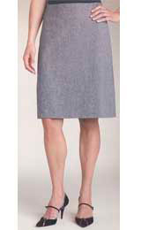 This tailor-made formal skirt fabricated with wool and satin sits right on the waist for all day comfort. With a flat front and a concealed back zipper, it makes an ideal summer-spring office apparel.