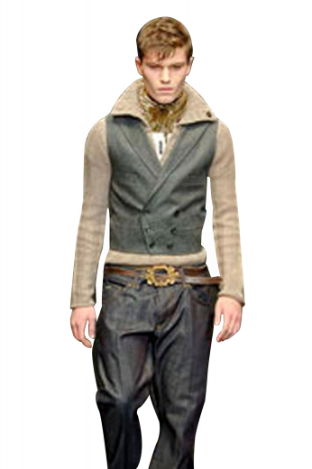 Mens Wool Vest A slim cut, men's double-breasted vest with peak lapels and a low gorge. This classy metallic silver vest handmade from wool is adorned with six buttons, welt pockets, and an adjustable buckle in the back for customizable comfort.