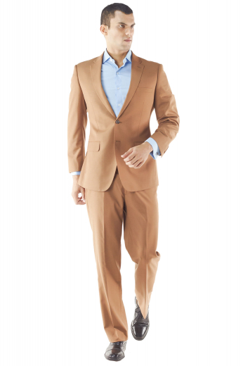 Men Lightly Padded Classic Suit With its lightly padded shoulder and fitted jacket, this custom two piece suit embodies the best of updated tailoring. The two button looker features flap pockets, notch lapel, sous bras accompanying flat front with slash pockets.