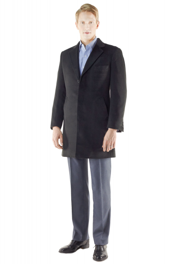 Refined, straightforward, and easily adaptable, this fit overcoat gives any seasonal getup a touch of easygoing elegance. This custom made coat features 3 Buttons, placket front, side pockets, and a notched lapel.