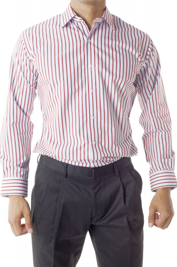 Men classic regular fit no pocket mens dress shirt with Ainsley collar and Barrel cuffs