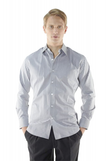Men classic slim fit no pocket dress shirt with Ainsley collar placket front and Barrel cuffs