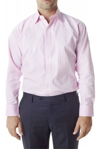 Men classic regular fit no pocket mens dress shirt with Ainsley collar and Barrel cuffs