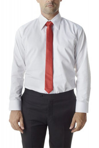 Mens Standard Cut Tailored Shirt A custom tailored standard cut men's placket front plain back suit shirt with an Ainsley collar and rounded barrel cuffs for elegant sophistication.