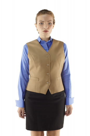 With adjustable back buckles, these made to measure dark cream vests create stunning line silhouettes. These super slim handmade formals with tailored four front closure buttons and two welted lower pockets are ideal for meetings and interviews. Flashing made to order princess dart and angled V cut bottoms, these stylish vests can be custom made with washable wool and or cashmere.