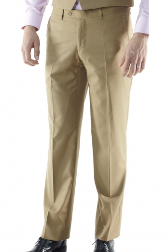 Made from a luxury blend of Italian wool and cashmere in a gorgeously handsome dark camel color are these bespoke slim fit men's pants with a flat front design, custom made standard hand sewn cuffs, handmade extended belt loops and front slash pockets and so many other great qualities. These made to measure pants are a great fashion piece to invest in as they are not only comfortable but also stylish.