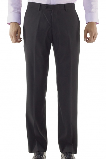 Custom Fit Mens Tailored Dark Blue Pants A pair of skillfully hand-tailored men's standard fit suit pants with handmade flat front style, custom tailored two front slash pockets, made to measure two back pockets and so much more, all in a flattering dark blue blend of Italian wool and cashmere.