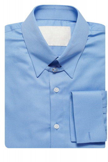 Mens Custom Made Tab Collar Suit Shirt A bespoke sophisticated men's tab collar plain suit shirt with barrel cuffs and a plain front and back. Handmade by professional tailors, this custom made formal dress shirt has no pockets for an added elegance.