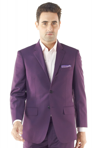 Mens Handmade Wool Gabardine Jacket This custom tailored suit single breasted jacket is beautifully handmade by expert tailors for the fashionable man. Made in the finest wool gabardine in a comfortable fit two button style, this bespoke custom suit jacket features tailor made straight edge lapel finish, made to measure center vent and notch lapels.