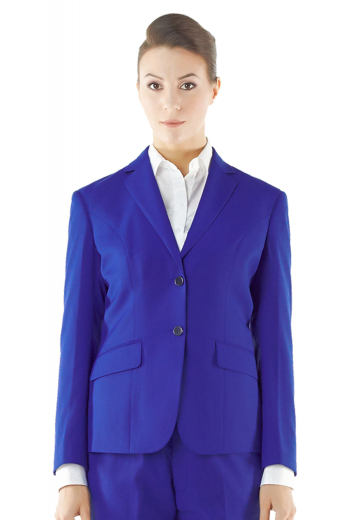 Handmade Royal Blue Blazers For Women Fashionable tailor made royal blue blazers putting in line exquisite hand molded shoulders and four contrast buttons on sleeves cuffs. They close with three tailored front buttons and exhibit two custom made flapped lower pockets. Made with wool and or cashmere, these handmade formal party wear jackets should be donned with matching custom pants and suit skirts.