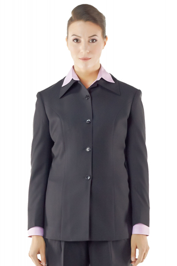 Voguish bespoke blazers with sexy body hugging slim cut. These custom tailored blazers, made with wrinkle resistant wool, display four tailored front buttons, made to order shirt collar lapels and impressive hand molded shoulders. Can be worn with custom pants and slim vests for black tie events.