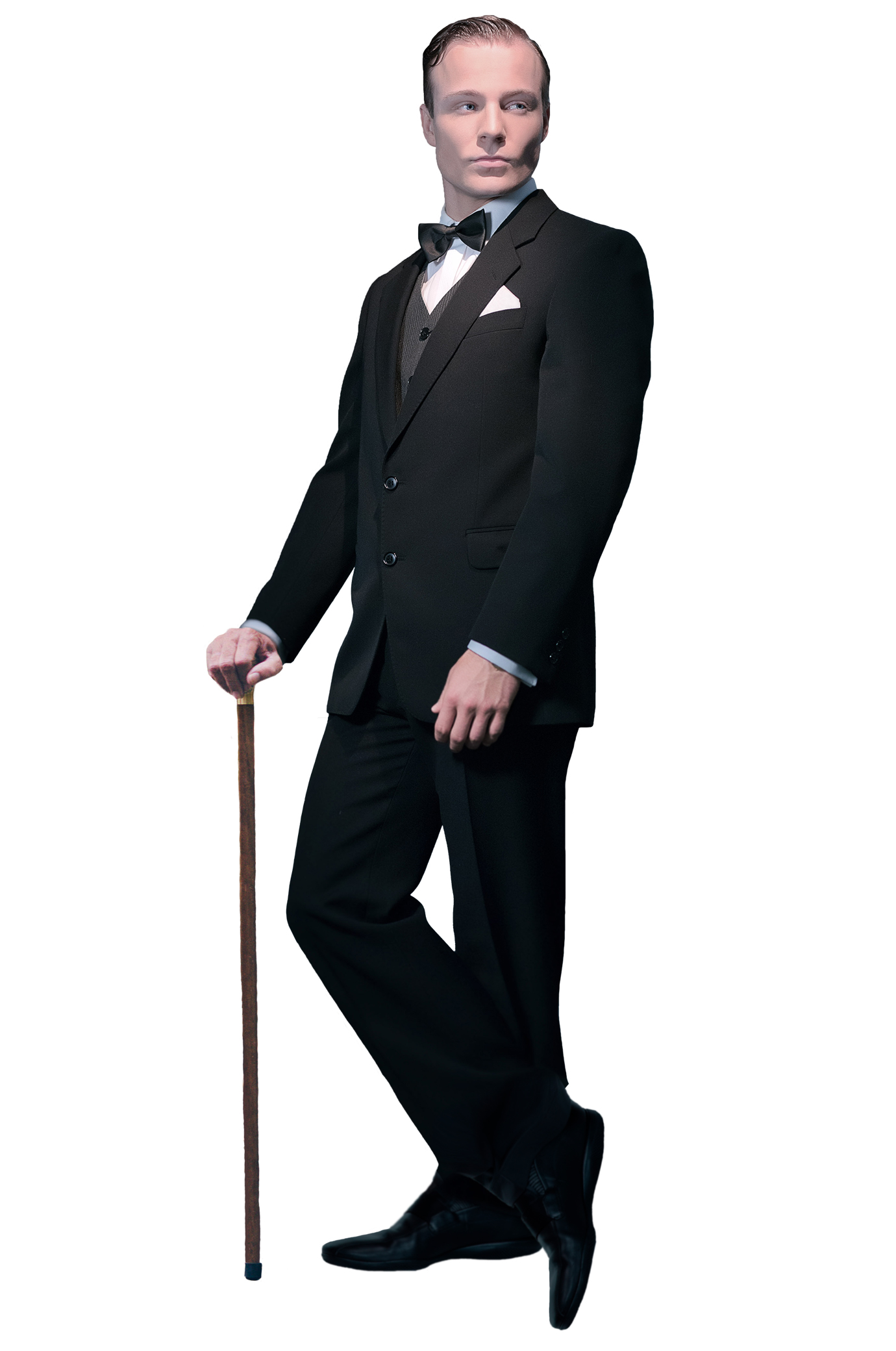 Mens Bespoke Sauve Tuxedo Smart and sauve is this handmade two-button notch lapel black dinner suit made with tailored gross grain lapels and made to measure three buttons on each sleeve. This elegant tuxedo is matched with custom made pleated pants.