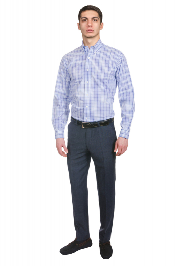 Mens Tailored Classic Button Down Shirt The smoothly tailored look comes across in this mens bespoke button down shirt made with handmade soft button down collar, no pockets and made to measure regular cuffs and long sleeves.