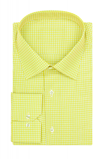 Mens Handmade Long Sleeve Cotton Shirt Mens cotton shirt - custom made with long sleeves and handmade mitered barrel cuffs - a made to measure semi spread collar, and one tailored pocket.