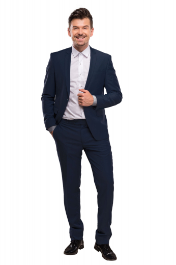 A custom tailored men's classic suit pants made with the finest wrinkle-resistant wool. These sharkskin pants have a slim cut flat front design made for elite men.
