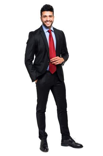 These stunning mens made to order cashmere wool black dress pants are perfect office wear that can be worn to work daily as well as to interviews and board meetings. These mens handmade slim fit black dress pants have a flat front, a 2 point button and hook closure, and extended belt loops. These mens tailor made slim fit dress slacks also feature hand sewn cuff hems, 2 front slash pockets, and 2 back pockets. You can buy these mens bespoke black wool dress slacks at My Custom Tailor to get a hand at luxury that you can afford.