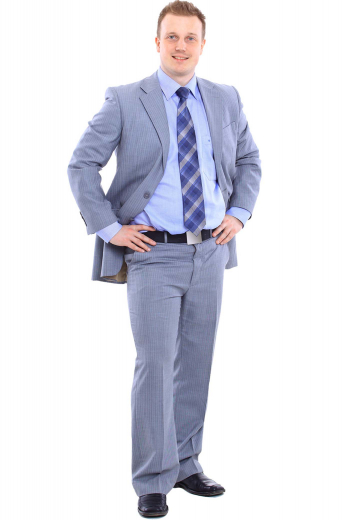These iconic mens handmade light grey striped dress pants in 120s wool can be worn to work daily due to their comfortable finish. These mens made to order striped dress slacks feature exquisite hand sewn cuff hems and an elegant flat front. These mens bespoke light grey 120s wool dress pants also feature a 2 point button and hook closure, 2 front slash pockets, and a zipper fly. You can buy these mens custom made striped dress slacks at My Custom Tailor to get a hang of luxury at affordable rates.