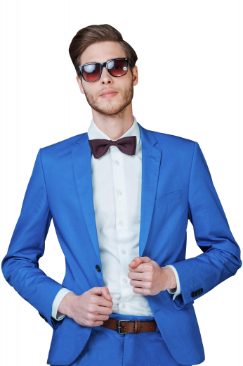 Turn heads wherever you go with this iconic mens handmade dark sky blue wool jacket from the premium range of mens tailor made garments at My Custom Tailor. This mens made to order slim fit dark sky blue blazer features 2 slim ruled notch lapels with 1 boutonniere on the left lapel, a center vent, and delicately hand moulded shoulders. This mens bespoke slim fit sky blue jacket also features 1 upper welt pocket and 2 lower pockets with flaps. 