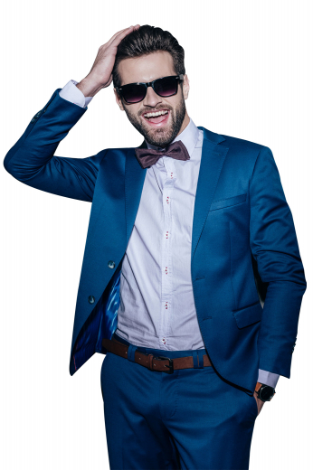 Mens Made To Order Slim Fit Blue Jacket This mens handmade blue blazer in cashmere wool is ideal for meetings, interviews, and corporate events. With 2 front close buttons and hand moulded shoulders, this mens made to order slim fit blue jacket also features 2 3-inch-wide notch lapels with 1 boutonniere on the left lapel. This mens custom made cashmere wool blue jacket also features 1 upper welt pocket, 2 lower flapped pockets, and a center vent. You can buy this mens bespoke blue slim fit blazer at My Custom Tailor to flaunt a stunning work look.